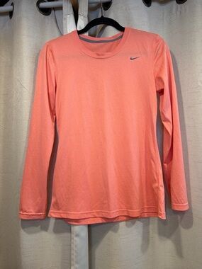 Nike Coral Dri-fit Long Sleeve Active Top